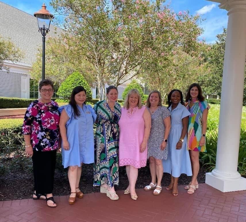 The 2024-2026 National Council. Left to right: Shannon Gibbs, Jen Wu, Sarah Marks, Lynn Storlien-McGraw, Karey Neville, Kendra Pickens and Dr. Jessica Brady. 