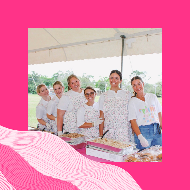 PMU sisters posing at a charity fundraiser