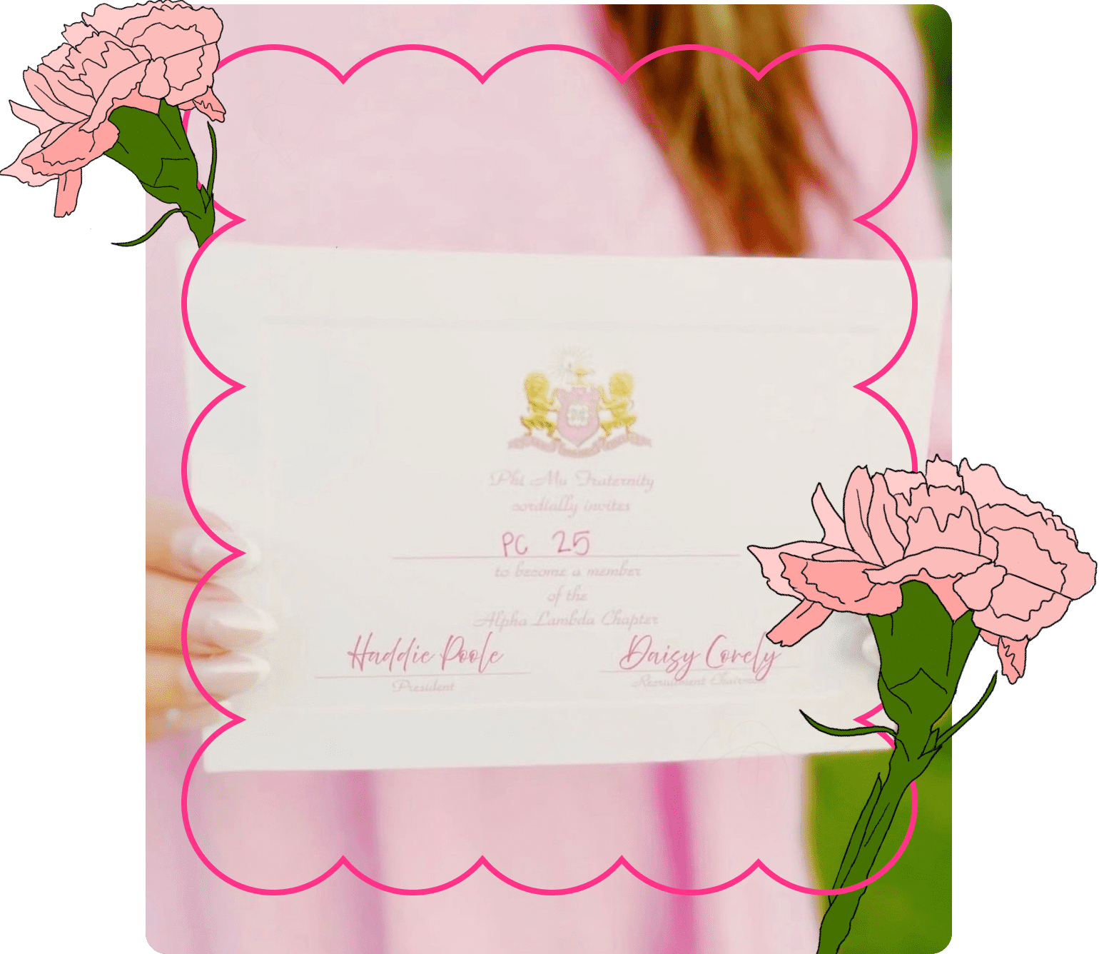 PMU-sister-holding-sorority-invitation-about-phi-mu-large@2x