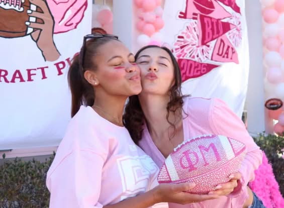 PMU sisters gathered together enjoying time on campus